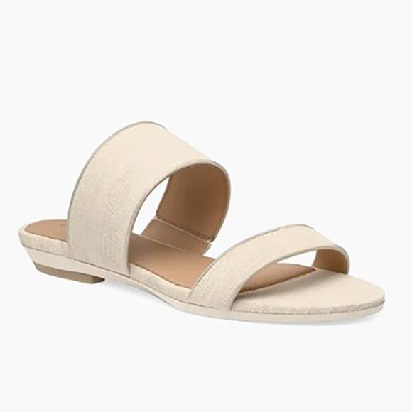 Pashion FootWear Convertible Heel Sandals- "The Slide" Ivory Linen Size 10 NWB - Picture 4 of 5